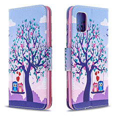Leather Case Stands Fashionable Pattern Flip Cover Holder B03F for Samsung Galaxy A31 Clove Purple