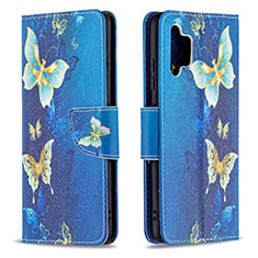 Leather Case Stands Fashionable Pattern Flip Cover Holder B03F for Samsung Galaxy A32 5G Sky Blue