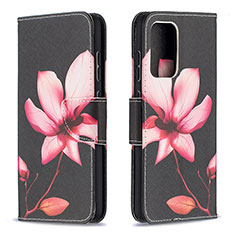 Leather Case Stands Fashionable Pattern Flip Cover Holder B03F for Samsung Galaxy A52 4G Red