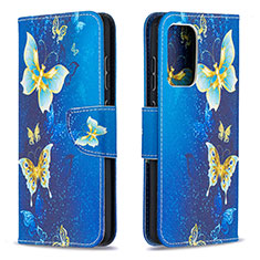 Leather Case Stands Fashionable Pattern Flip Cover Holder B03F for Samsung Galaxy A52 4G Sky Blue