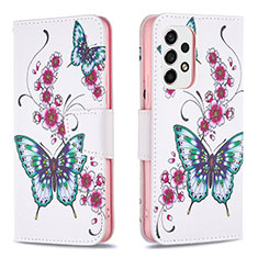 Leather Case Stands Fashionable Pattern Flip Cover Holder B03F for Samsung Galaxy A53 5G Colorful