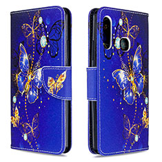 Leather Case Stands Fashionable Pattern Flip Cover Holder B03F for Samsung Galaxy A70E Navy Blue