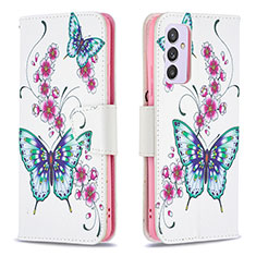 Leather Case Stands Fashionable Pattern Flip Cover Holder B03F for Samsung Galaxy Quantum4 5G Colorful