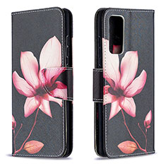 Leather Case Stands Fashionable Pattern Flip Cover Holder B03F for Samsung Galaxy S20 FE 5G Red