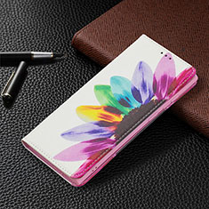 Leather Case Stands Fashionable Pattern Flip Cover Holder B03F for Samsung Galaxy S24 Ultra 5G Colorful