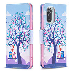 Leather Case Stands Fashionable Pattern Flip Cover Holder B03F for Xiaomi Mi 11i 5G Clove Purple