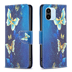 Leather Case Stands Fashionable Pattern Flip Cover Holder B03F for Xiaomi Poco C50 Sky Blue