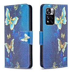 Leather Case Stands Fashionable Pattern Flip Cover Holder B03F for Xiaomi Poco X4 NFC Sky Blue