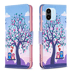 Leather Case Stands Fashionable Pattern Flip Cover Holder B03F for Xiaomi Redmi A2 Plus Clove Purple