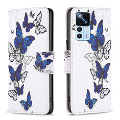 Leather Case Stands Fashionable Pattern Flip Cover Holder B03F for Xiaomi Redmi K50 Ultra 5G Blue