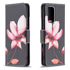 Leather Case Stands Fashionable Pattern Flip Cover Holder B03F for Xiaomi Redmi Note 10 Pro 4G Red