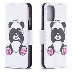 Leather Case Stands Fashionable Pattern Flip Cover Holder B03F for Xiaomi Redmi Note 11 SE India 4G White