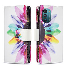 Leather Case Stands Fashionable Pattern Flip Cover Holder B04F for Nokia G11 Mixed