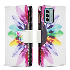 Leather Case Stands Fashionable Pattern Flip Cover Holder B04F for Nokia G22 Mixed