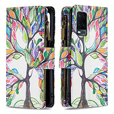 Leather Case Stands Fashionable Pattern Flip Cover Holder B04F for Oppo A54 4G Green