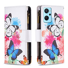 Leather Case Stands Fashionable Pattern Flip Cover Holder B04F for Oppo K10 4G Colorful
