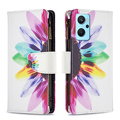 Leather Case Stands Fashionable Pattern Flip Cover Holder B04F for Oppo K10 4G Mixed
