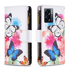 Leather Case Stands Fashionable Pattern Flip Cover Holder B04F for Oppo K10 5G India Colorful