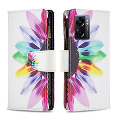 Leather Case Stands Fashionable Pattern Flip Cover Holder B04F for Oppo K10 5G India Mixed