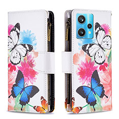 Leather Case Stands Fashionable Pattern Flip Cover Holder B04F for Realme 9 4G Colorful