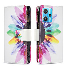 Leather Case Stands Fashionable Pattern Flip Cover Holder B04F for Realme 9 4G Mixed