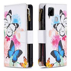 Leather Case Stands Fashionable Pattern Flip Cover Holder B04F for Realme C25 Colorful