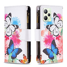 Leather Case Stands Fashionable Pattern Flip Cover Holder B04F for Realme C35 Colorful