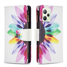 Leather Case Stands Fashionable Pattern Flip Cover Holder B04F for Realme C35 Mixed