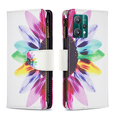 Leather Case Stands Fashionable Pattern Flip Cover Holder B04F for Realme V25 5G Mixed