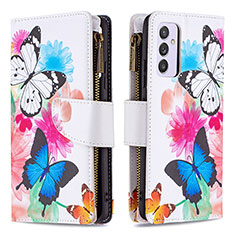 Leather Case Stands Fashionable Pattern Flip Cover Holder B04F for Samsung Galaxy A54 5G Colorful