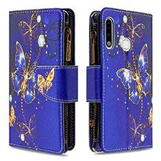 Leather Case Stands Fashionable Pattern Flip Cover Holder B04F for Samsung Galaxy A70E Navy Blue