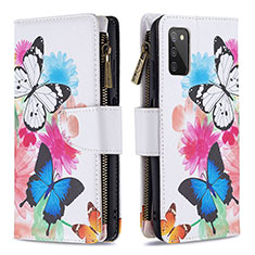 Leather Case Stands Fashionable Pattern Flip Cover Holder B04F for Samsung Galaxy F02S SM-E025F Colorful