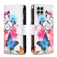 Leather Case Stands Fashionable Pattern Flip Cover Holder B04F for Samsung Galaxy M33 5G Colorful