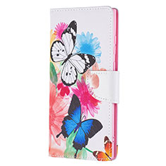 Leather Case Stands Fashionable Pattern Flip Cover Holder B04F for Samsung Galaxy S22 Ultra 5G Hot Pink