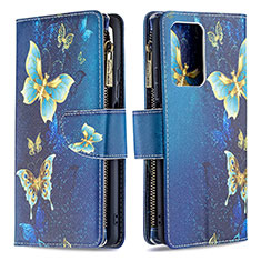 Leather Case Stands Fashionable Pattern Flip Cover Holder B04F for Xiaomi Mi 11T 5G Blue