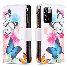 Leather Case Stands Fashionable Pattern Flip Cover Holder B04F for Xiaomi Poco X4 NFC Colorful