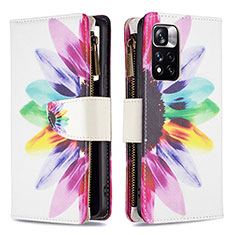 Leather Case Stands Fashionable Pattern Flip Cover Holder B04F for Xiaomi Poco X4 NFC Mixed