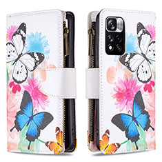 Leather Case Stands Fashionable Pattern Flip Cover Holder B04F for Xiaomi Redmi Note 11 Pro+ Plus 5G Colorful