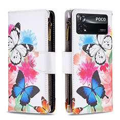 Leather Case Stands Fashionable Pattern Flip Cover Holder B04F for Xiaomi Redmi Note 11E Pro 5G Colorful