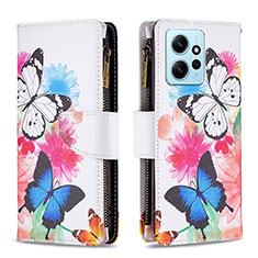 Leather Case Stands Fashionable Pattern Flip Cover Holder B04F for Xiaomi Redmi Note 12 4G Colorful