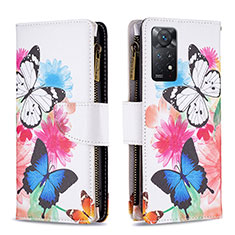 Leather Case Stands Fashionable Pattern Flip Cover Holder B04F for Xiaomi Redmi Note 12 Pro 4G Colorful