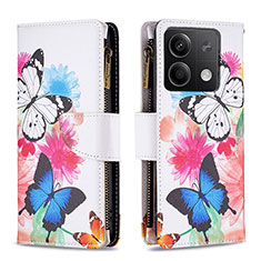 Leather Case Stands Fashionable Pattern Flip Cover Holder B04F for Xiaomi Redmi Note 13 5G Colorful