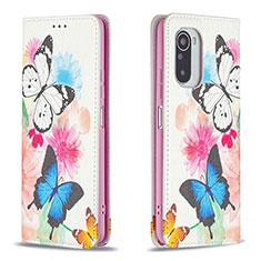 Leather Case Stands Fashionable Pattern Flip Cover Holder B05F for Xiaomi Redmi K40 5G Colorful