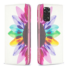 Leather Case Stands Fashionable Pattern Flip Cover Holder B05F for Xiaomi Redmi Note 11 4G (2022) Mixed