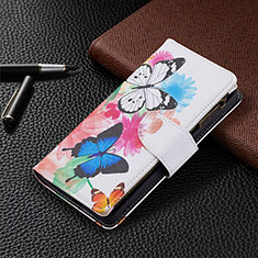 Leather Case Stands Fashionable Pattern Flip Cover Holder BF3 for Xiaomi Redmi Note 10 Pro 4G Colorful