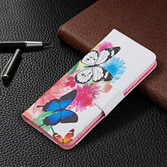 Leather Case Stands Fashionable Pattern Flip Cover Holder BF4 for Xiaomi Redmi Note 10 Pro 4G Colorful