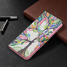 Leather Case Stands Fashionable Pattern Flip Cover Holder BF4 for Xiaomi Redmi Note 10 Pro 4G Green