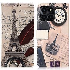 Leather Case Stands Fashionable Pattern Flip Cover Holder D02Y for Huawei Honor X8b Mixed
