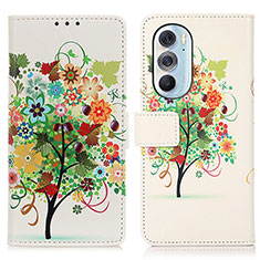 Leather Case Stands Fashionable Pattern Flip Cover Holder D02Y for Motorola Moto Edge Plus (2022) 5G Colorful