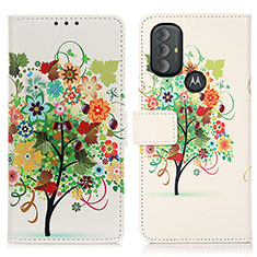 Leather Case Stands Fashionable Pattern Flip Cover Holder D02Y for Motorola Moto G Play Gen 2 Colorful